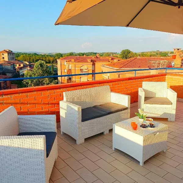 [Siena] Appartamento con splendido terrazzo，位于Presciano的酒店
