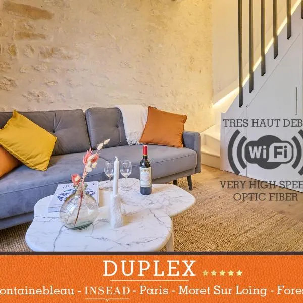 Duplex standing 7min➤Fontainebleau-INSEAD⎮45min➤Paris，位于Veneux-les-Sablons的酒店
