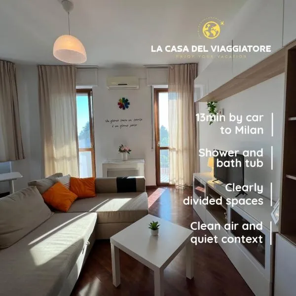 Apartment La Casa del Viaggiatore - 4 ppl - 13min to Milan - Free public parking，位于纳维廖河畔特雷扎诺的酒店