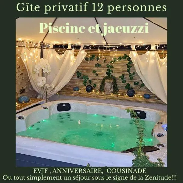 Gîte au cœur des vignes avec piscine et spa，位于Connantre的酒店
