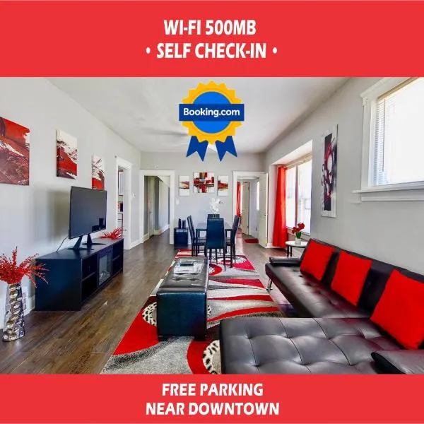 The Rubi Lounge - Spacious Brooklyn Centre Modern Escape Near Downtown With Parking, 300MB WiFi & Self Check-In，位于Berea的酒店