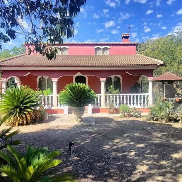 Casa rural en el campo con animales, piscina y barbacoa，位于Villarrubia的酒店