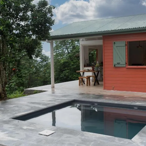 Lodge traditionnel et sa piscine vue mer，位于莱昂斯-达赫雷的酒店