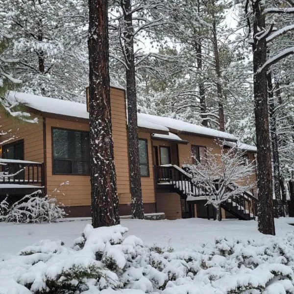 Cheerful Kathys Cabin, King Bed, Hot Tub, Close to NAU, Airport & Hiking Trails!，位于Mountainaire的酒店