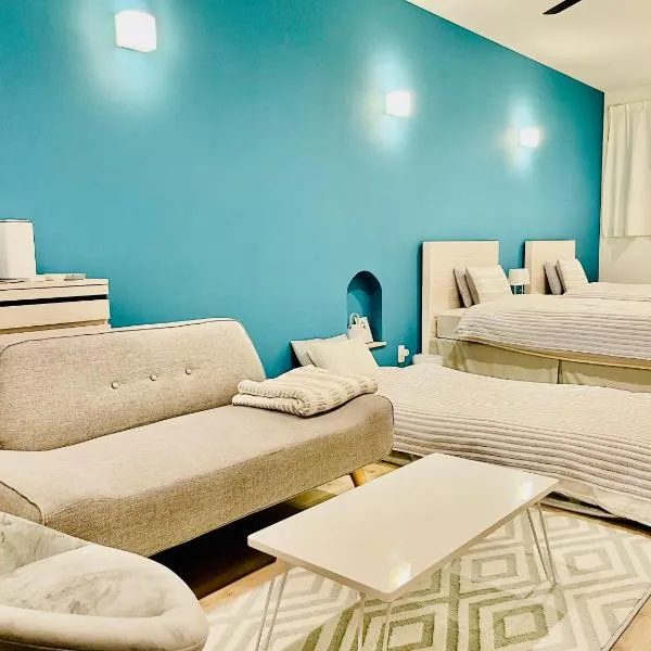 町の中心地 星もきれいな貸切宿 "うみいろキャビン " "umiiro cabin"，位于Ainan的酒店