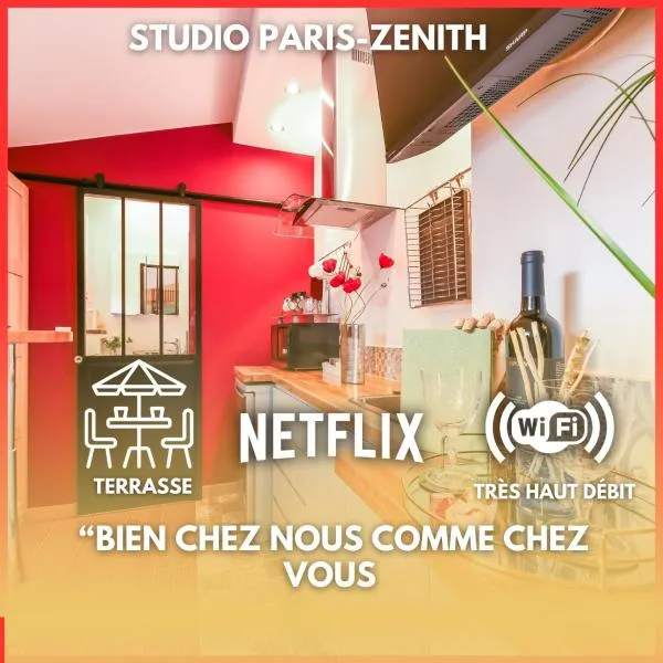 Paris-Zénith-bienvenue-terrasse-Netflix，位于庞坦的酒店