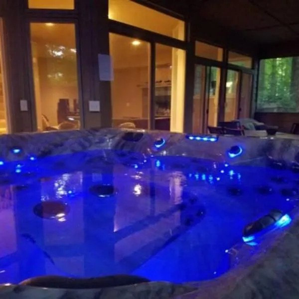 Woodshores Retreat - cozy retreat, hot tub, Lk MI，位于Coloma的酒店