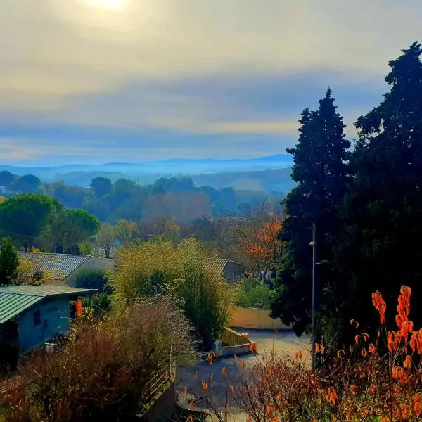 Rue Basse - village house overlooking the Pyrenees，位于Fanjeaux的酒店