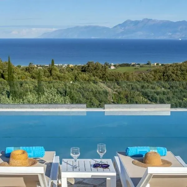 Family Villa Portes with panoramic view!，位于Ereikoússa的酒店