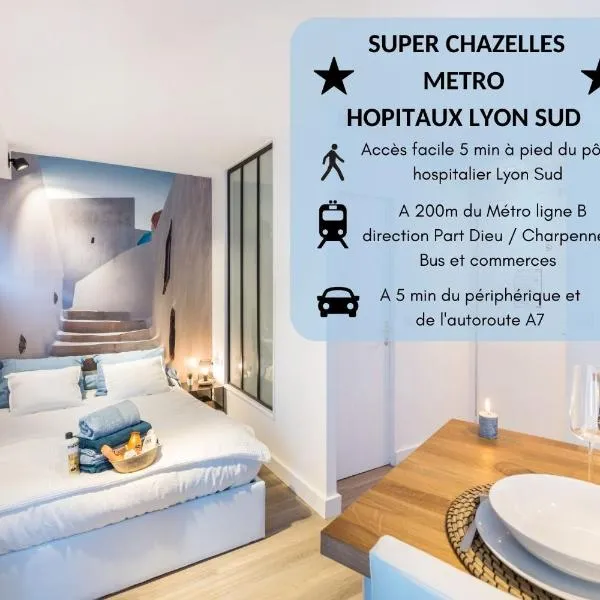 Super Chazelles - Métro - Hôpitaux Lyon Sud，位于圣热尼拉瓦勒的酒店