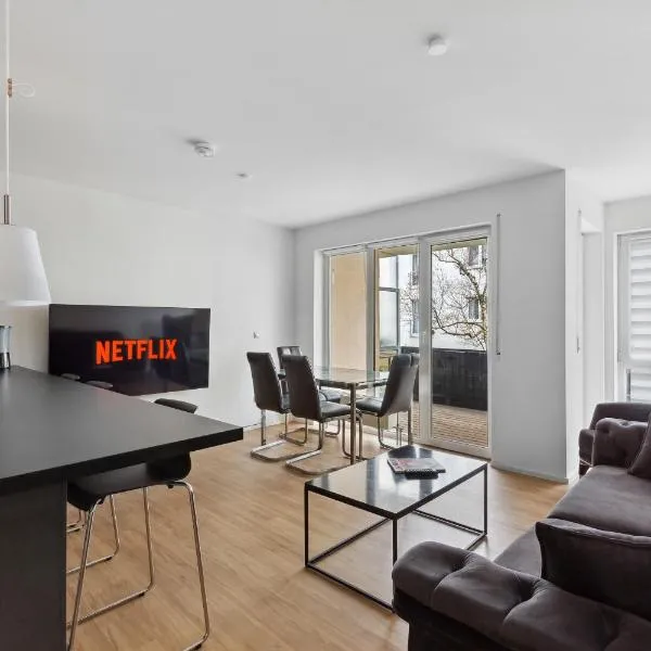 Eindrucksvolle Zwei-Zimmer-Wohnung mit Balkon und großer Küche,位于莱比锡的酒店