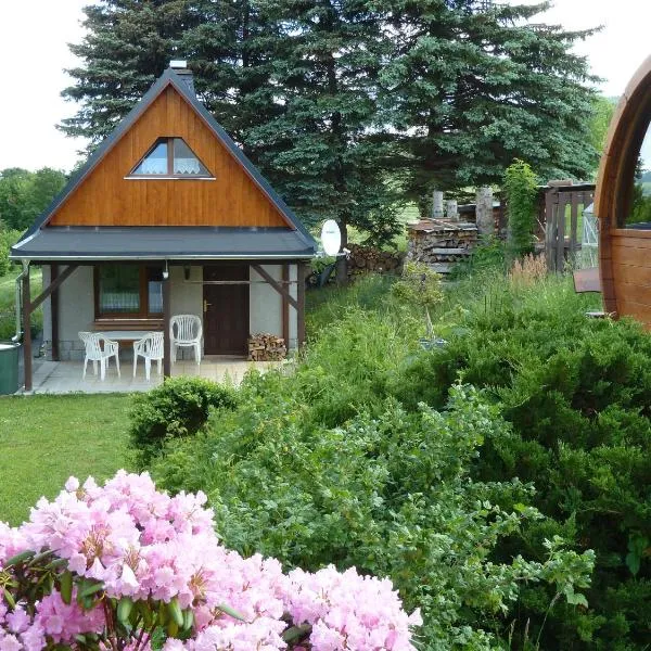 Ferienhaus mit Kamin , Terrasse und Aussensauna，位于Pöhla的酒店