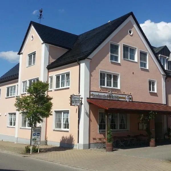 朗德加斯霍夫克朗酒店，位于Gundelfingen的酒店