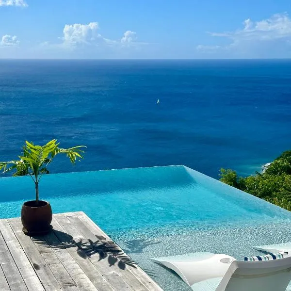 Infinity Luxury Villa - Stunning Sea and Piton Views，位于苏弗里耶尔的酒店