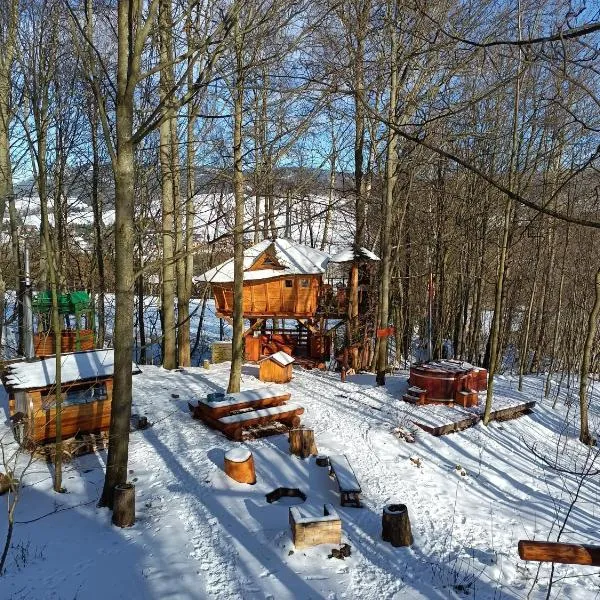 Treehous Sněžník s wellness，位于多尔尼莫拉瓦的酒店