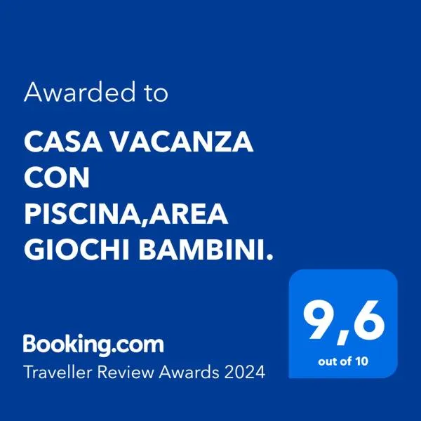 CASA VACANZA CON PISCINA,AREA GIOCHI BAMBINI.，位于Nibbiano的酒店