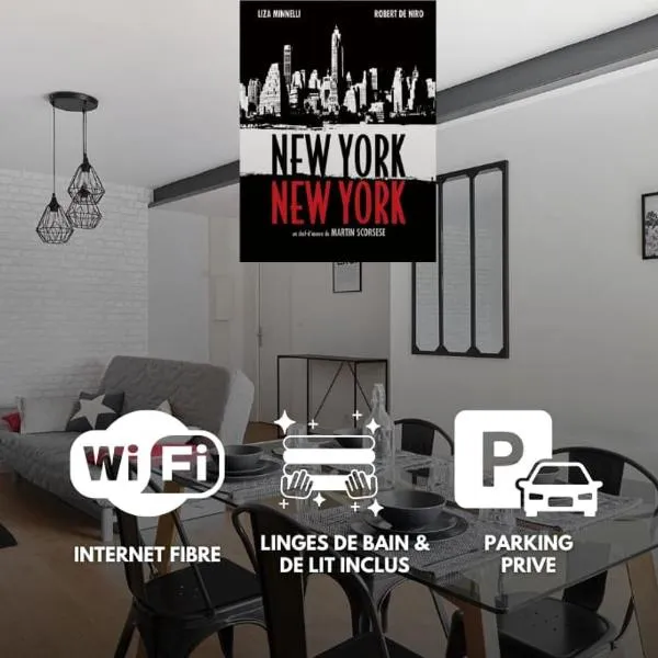 New-York New-York : fibre Wifi/Linge/Parking，位于Rougé的酒店