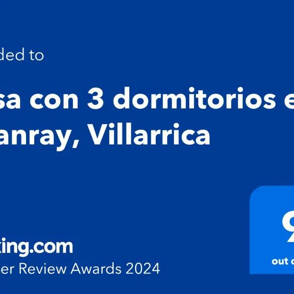 Casa con 3 dormitorios en Licanray, Villarrica，位于柯纳里佩的酒店