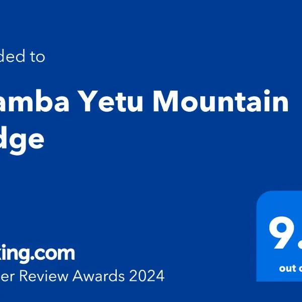 Shamba Yetu Mountain Lodge，位于Maanhaarrand的酒店