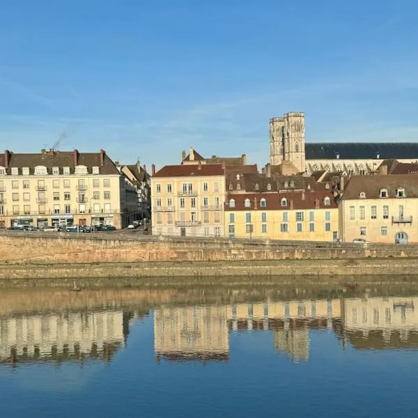 Appartement avec magnifique vue sur la Saône et son balcon，位于索恩河畔沙隆的酒店