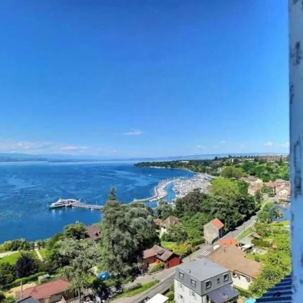 Appartement avec vue 180 sur le Lac Léman，位于托农莱班的酒店