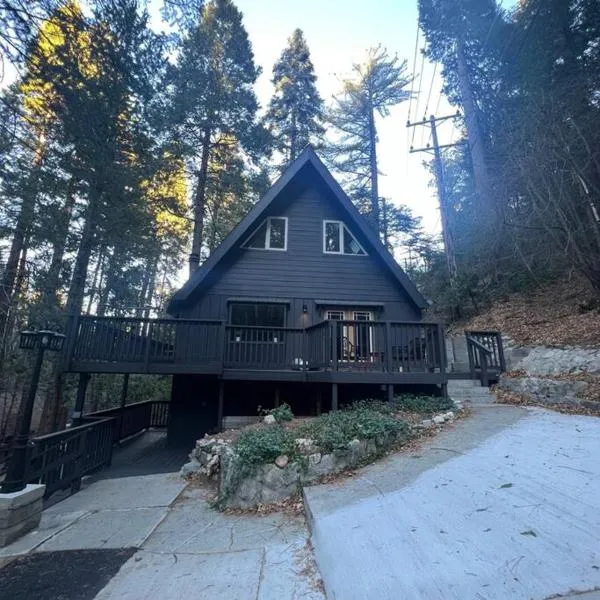 Lake Arrowhead Lux Black Cabin，位于Rimforest的酒店