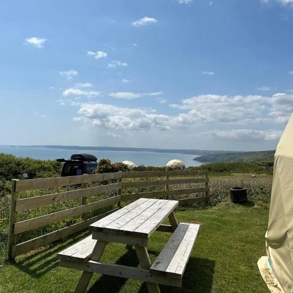 Geodome Glamping with sea views near Pendine，位于彭代恩的酒店
