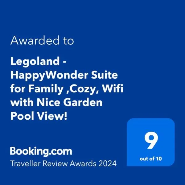 Legoland - HappyWonder Suite for Family ,Cozy, Wifi with Nice Garden Pool View!，位于努沙再也的酒店