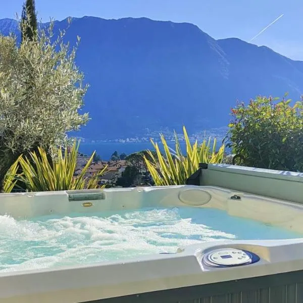Magic Garden with Jacuzzi-Pool and Luxury Lake Como view，位于伦诺的酒店