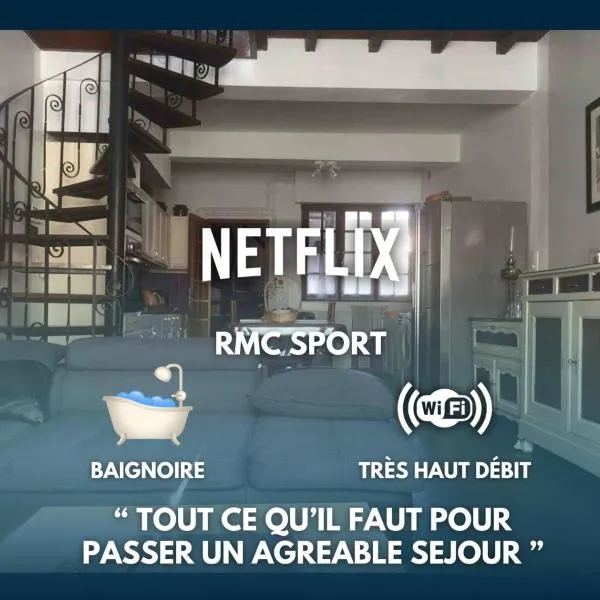 Logements Un Coin de Bigorre - La Pyrénéenne - 130m2 - Canal plus, Netflix, Rmc Sport - Wifi fibre - Village campagne，位于Thuy的酒店