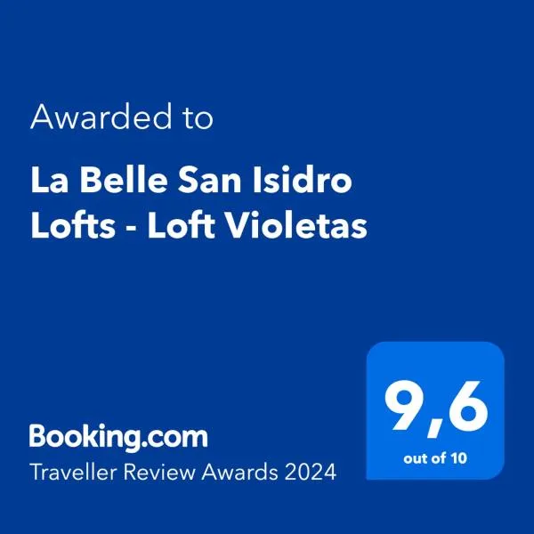 La Belle San Isidro Lofts - Loft Violetas，位于圣伊西德罗的酒店