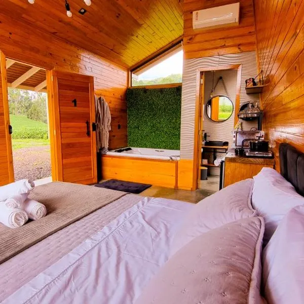 Sand River - Cabanas com românticas hidromassagem entre Urubici e Urupema，位于Rio Rufino的酒店