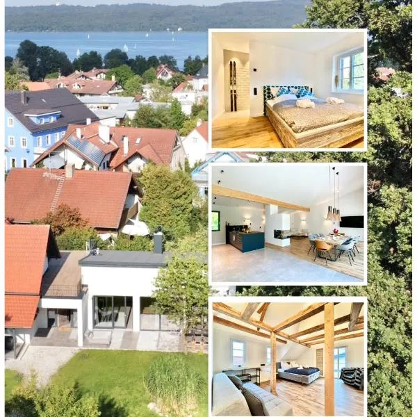 Snug Stays Design Villa mit Garten zentral aber ruhig 400m zum Ammersee，位于迪森阿姆阿梅尔塞的酒店