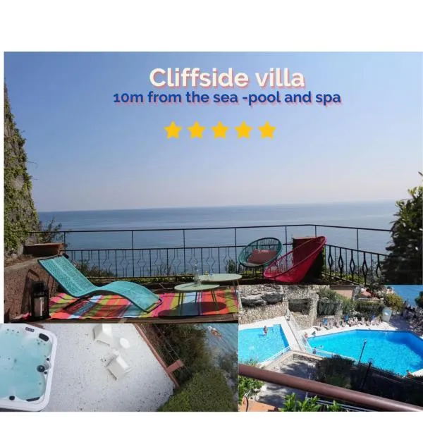 Conca Verde c21- BEACH FRONT little villa- POOL, private JACUZZI sea view，位于Gorleri的酒店