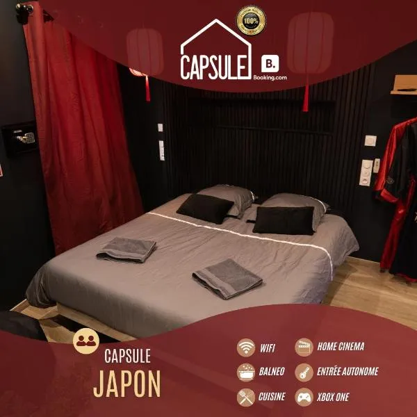 Capsule Japon - Jacuzzi - Netflix & Ecran Cinéma - Xbox，位于Saint-Léger的酒店