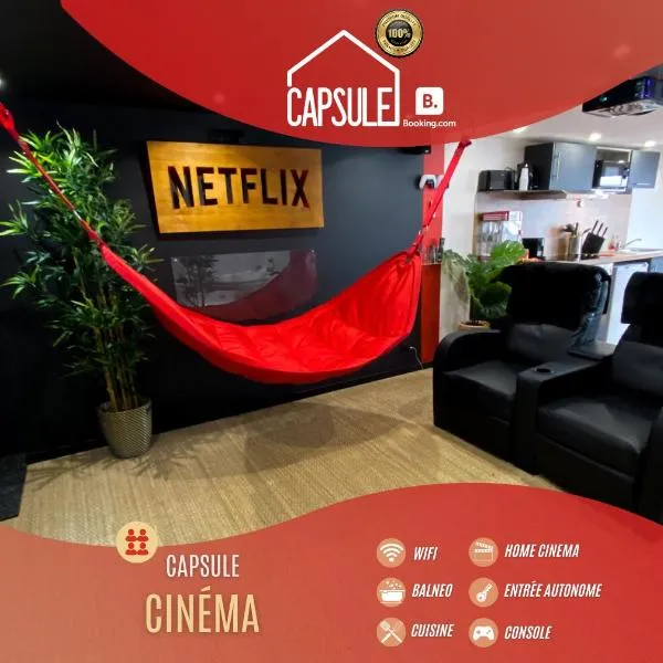 Capsule Cinéma - Balneo home cinema playstation 5，位于Quiévrechain的酒店
