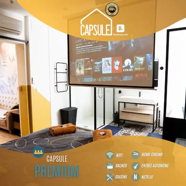 Capsule Premium balnéo & home cinema，位于Quiévrechain的酒店