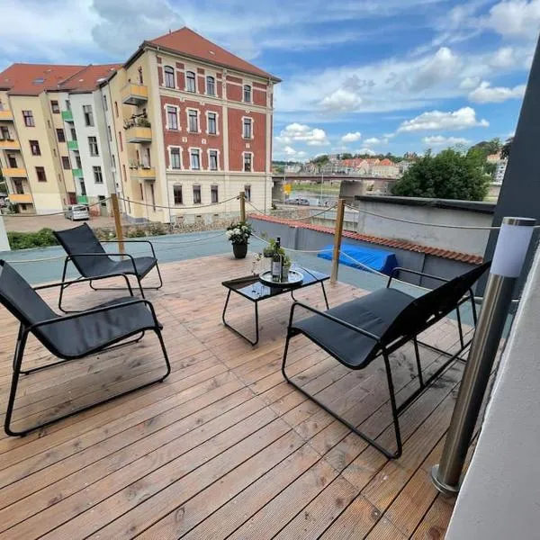 Traumhaftes Meißen-Terrasse mit Burg-und Elbblick，位于梅森的酒店