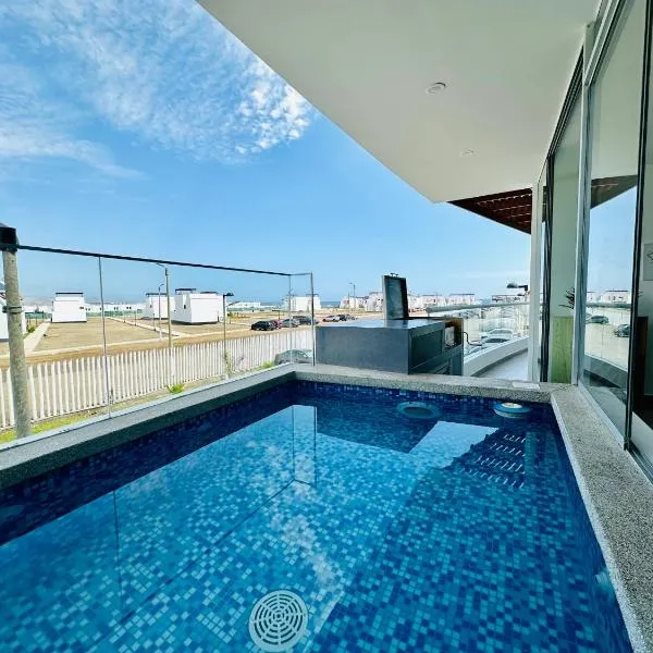 A 3 minutos de la Playa Hermoso Departamento con Piscina y Parrilla，位于阿夏的酒店