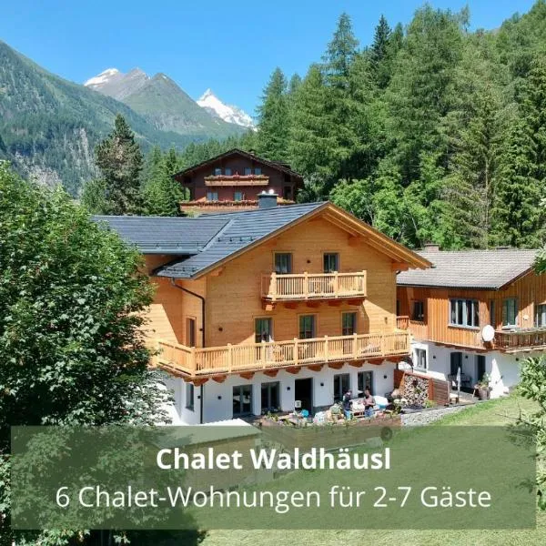 Chalet WaldHäusl luxuriöse Ferienwohnungen mit Sauna & Whirlpool, Kamin, Balkon oder Terrasse mit Bergblick，位于大基希海姆的酒店