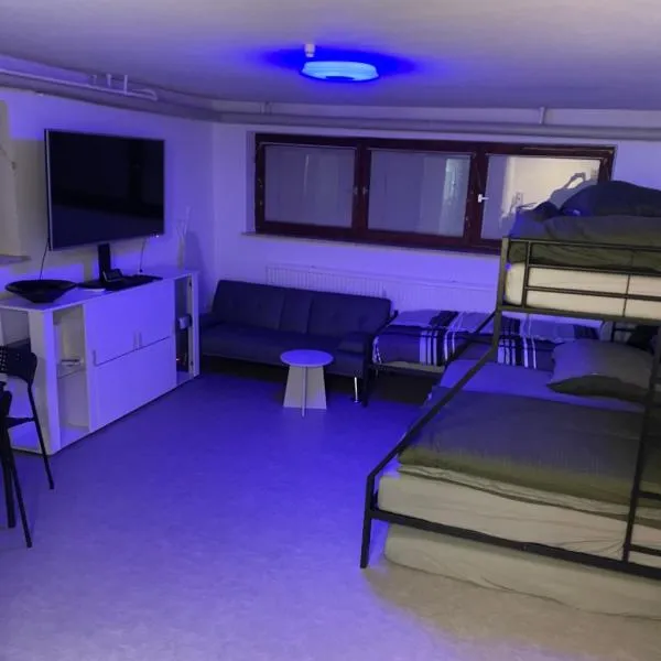 Modern Urban Studio Apartment S-Bahn 27QM for 6 persons Mercedes-Benz，位于Magstadt的酒店
