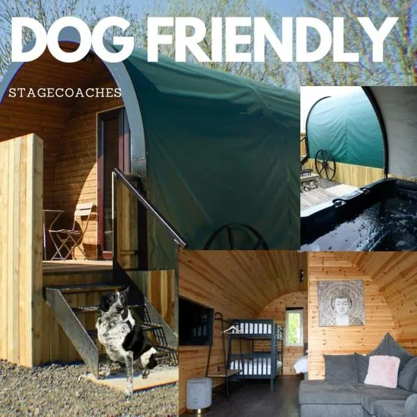 Dog Friendly Stagecoach Glamping Pod with Hot Tub，位于Kingsley的酒店