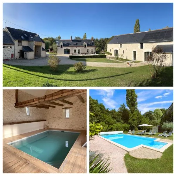 Les gîtes de La Pellerie - 2 piscines & Jacuzzi - Touraine - 3 gîtes - familial, calme, campagne，位于Saint-Branchs的酒店