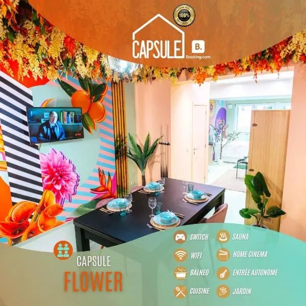 Capsule Flower - Balneo - Cinema - Billard - Nintendo Switch - Mons Centre，位于蒙斯的酒店