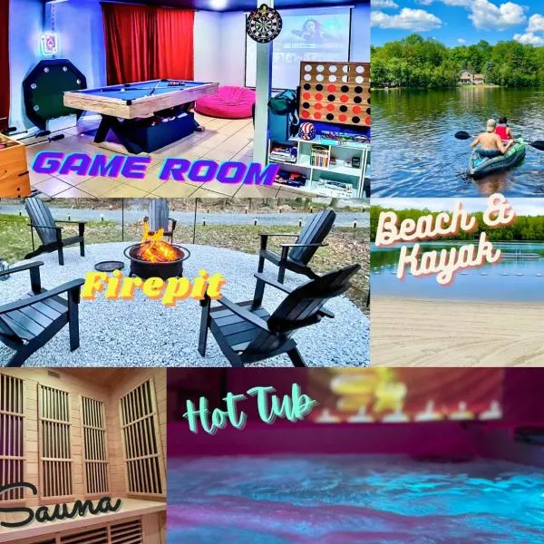Zen Spa Oasis Retreat Sauna/Hotub/Firepit/Fun/Gameroom，位于Pocono Lake的酒店