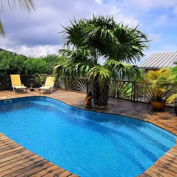 Villa CAZALINE meublé de tourisme **** piscine privée et vue Océan Indien，位于圣勒的酒店