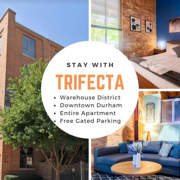 100 Year Old Historic Brick 2BR Loft Large Patio1，位于达拉姆的酒店