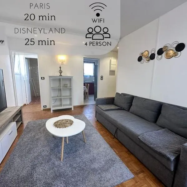 Appartement 1 chambre, 1 sejour, 4 personnes, Proche JO-2024, Paris et Disneyland，位于谢勒的酒店