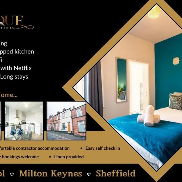 Sheffield Contractors Stays- Sleeps 6, 3 bed 3 bath house. Managed by Chique Properties Ltd，位于Brightside的酒店