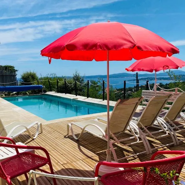 Villa Marcelline Belle vue mer Golfe de Saint Tropez，位于Saint-Peïre-sur-Mer的酒店